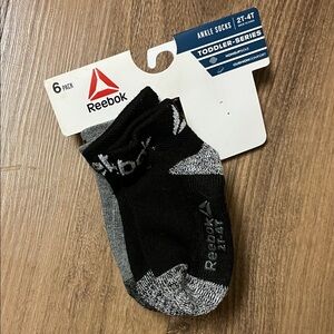 Reebok Toddler Ankle Socks - Black and Gray 3 Pack